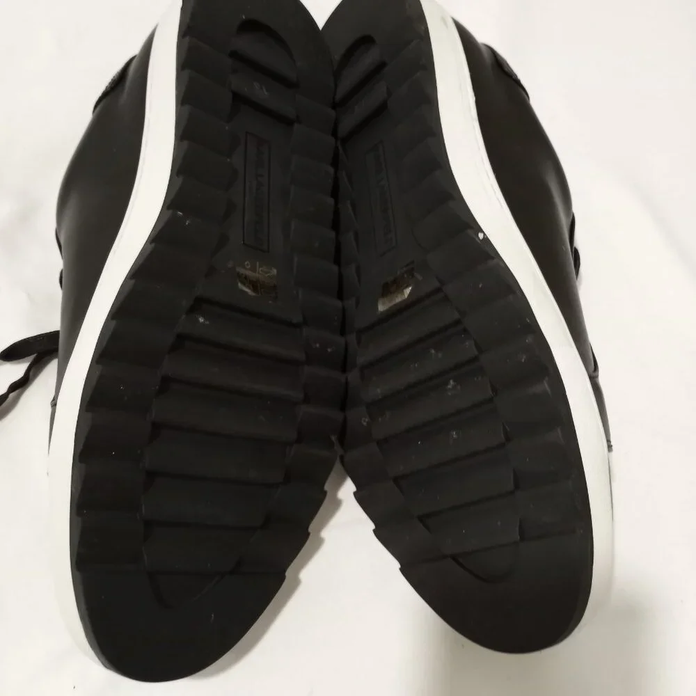 KARL LAGERFELD PARIS MEN'S LEATHER LOW TOP SNEAKER SIZE 13